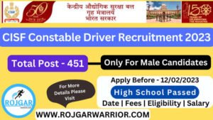 CISF Driver Recruitment 2023