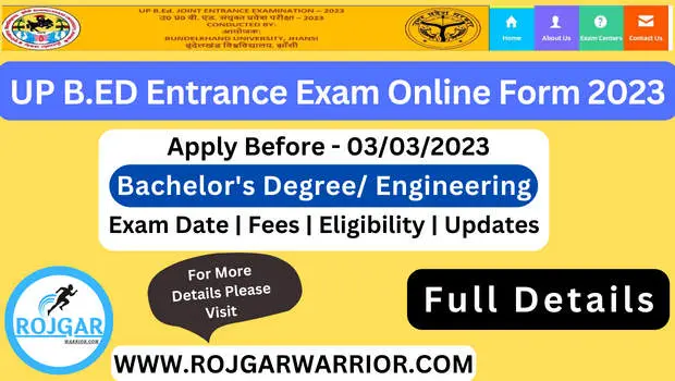 UP B.Ed 2023 Exam Date, entrance exam, online Form & Full Details