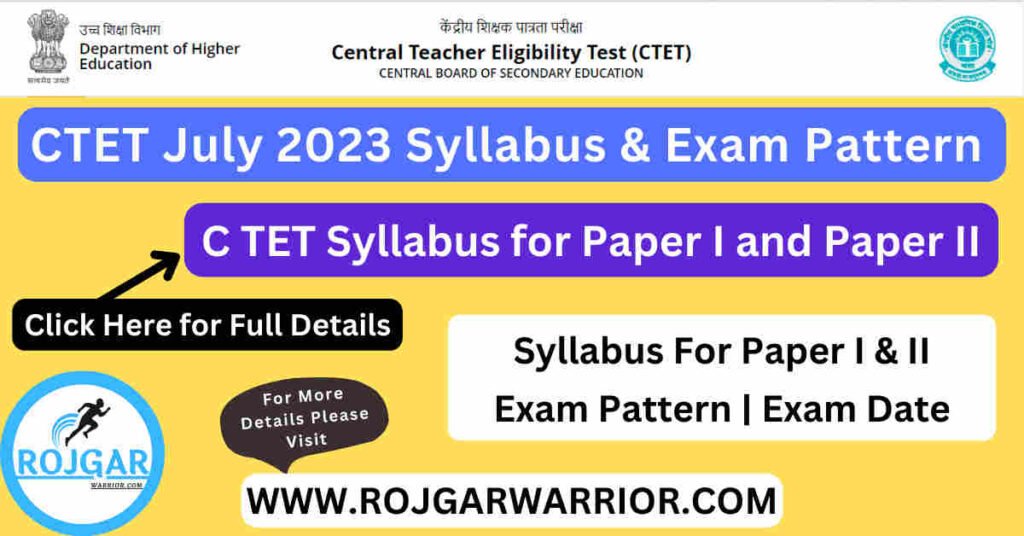 CTET Syllabus 2023 for Paper I and II