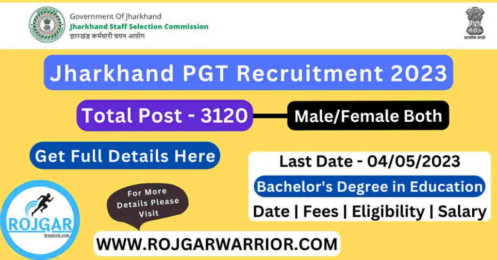 Jharkhand PGT Recruitment 2023