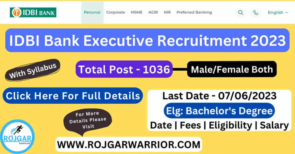 IDBI Executive Recruitment 2023