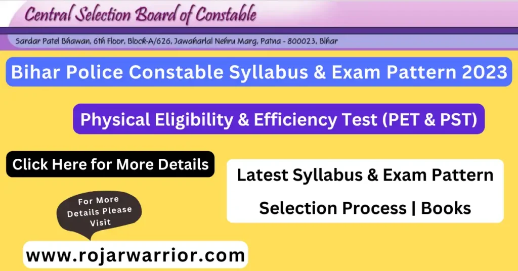 Bihar Police Constable Syllabus 2023