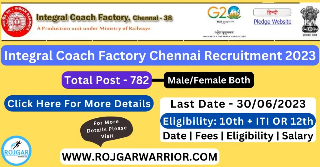 Integral Coach Factory Apprentices Recruitment 2023