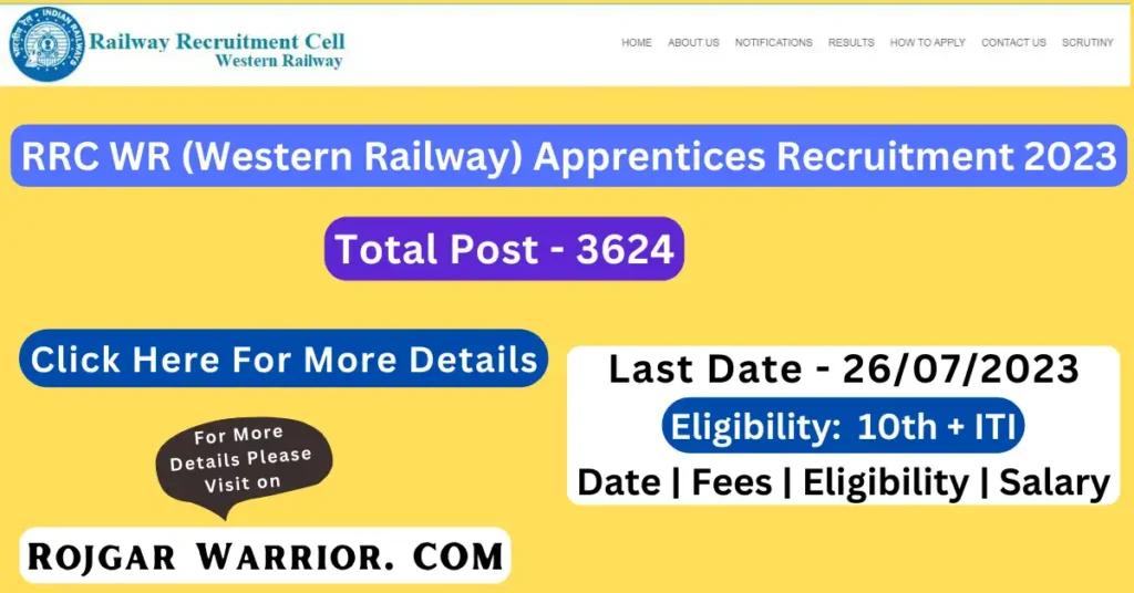 RRC WR Railway Apprentice 2023 Notification