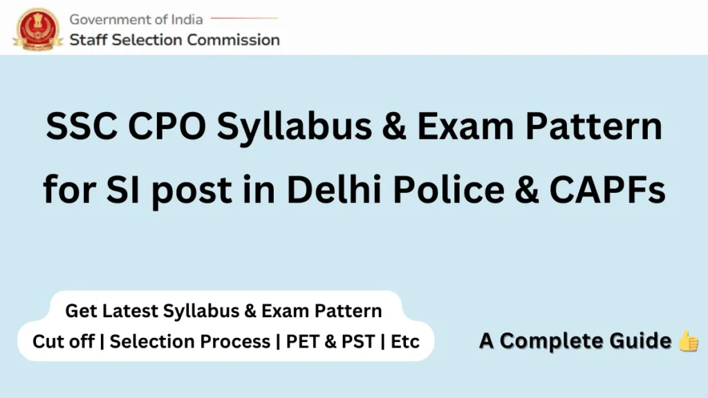 SSC CPO Syllabus