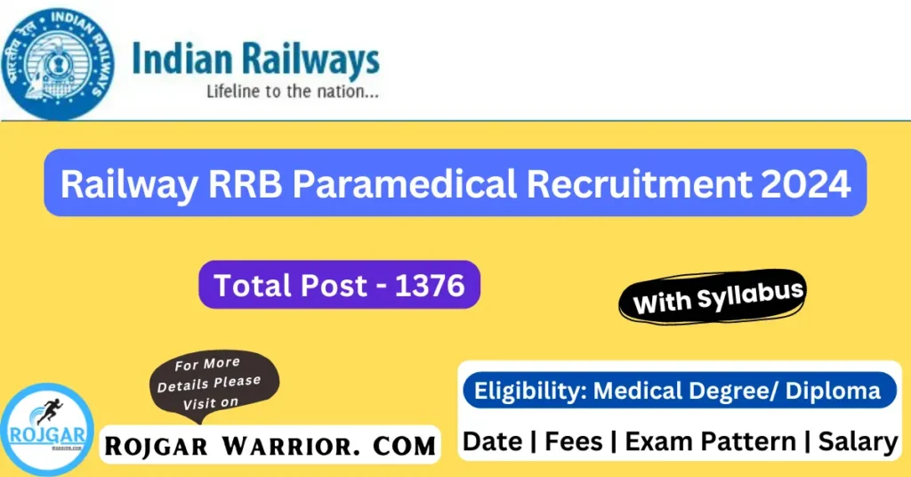 RRB Paramedical Recruitment 2024