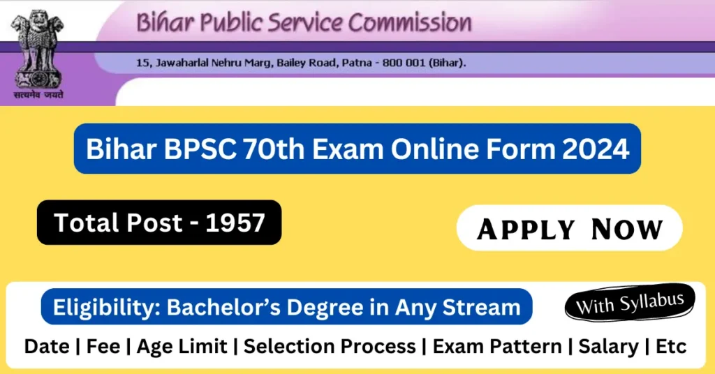 BPSC 70th Notification 2024