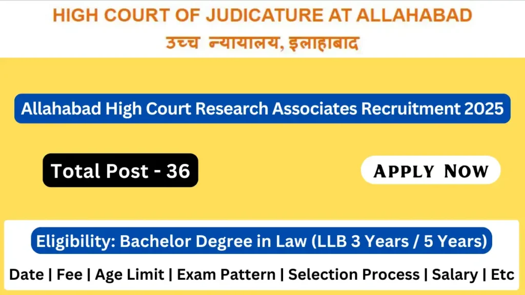 Allahabad High Court Research Associates Recruitment 2025