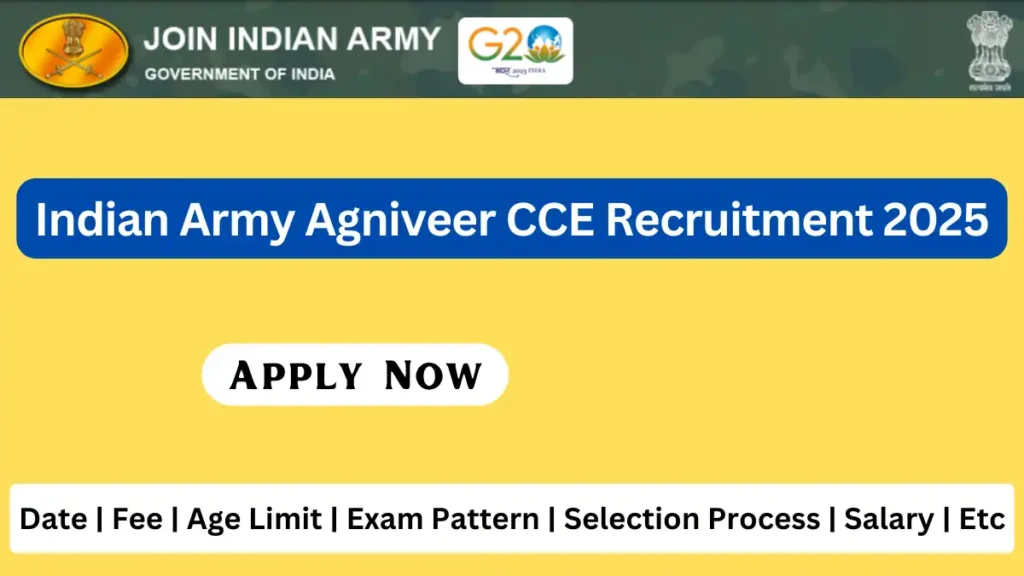 Indian Army Agniveer CCE Online Form 2025