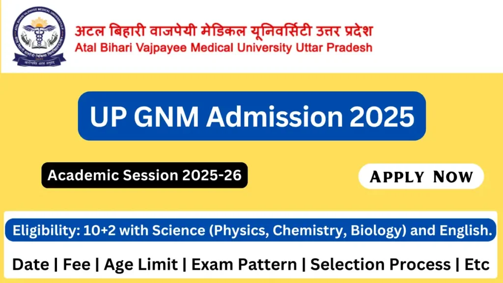 UP GNM Admission 2025