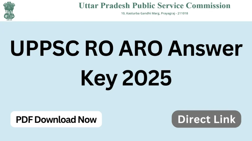UPPSC RO ARO Answer Key 2025