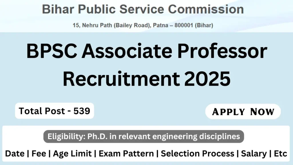 BPSC Associate Professor Recruitment 2025