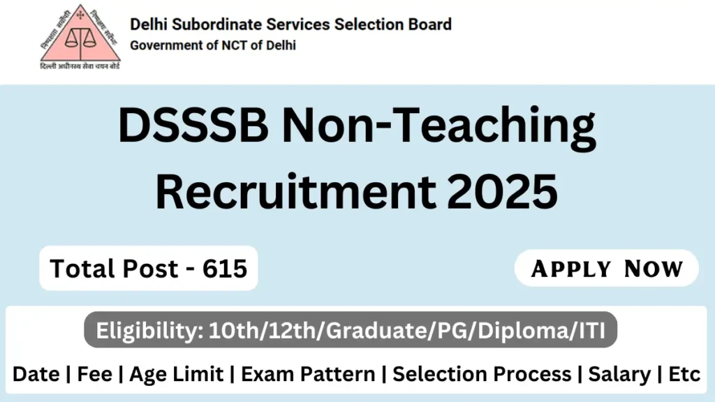 DSSSB Non Teaching Recruitment 2025