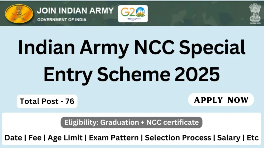 Indian Army NCC Special Entry Scheme 2025