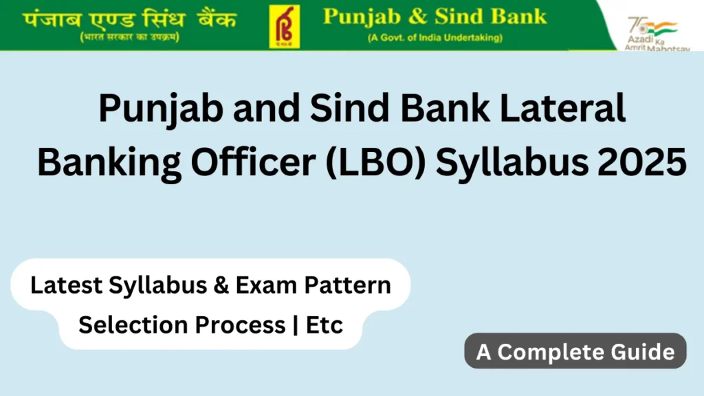 Punjab and Sind Bank LBO Syllabus