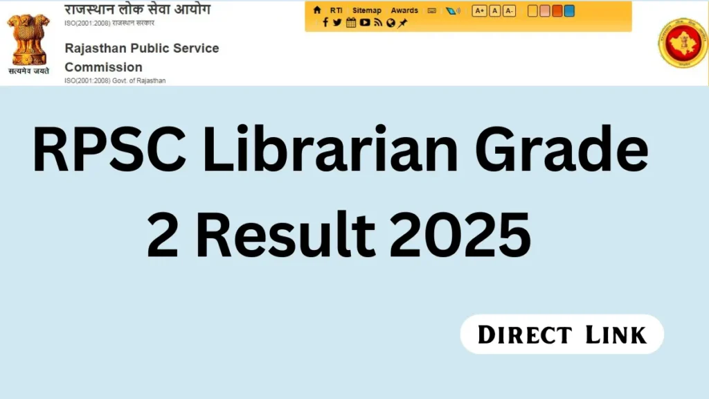 RPSC Librarian Grade 2 Result 2025