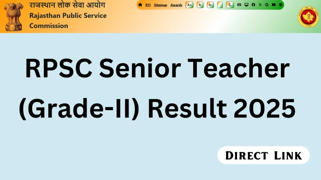 RPSC Senior Teacher Result 2025