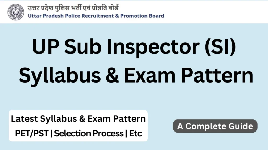 UP Police SI syllabus