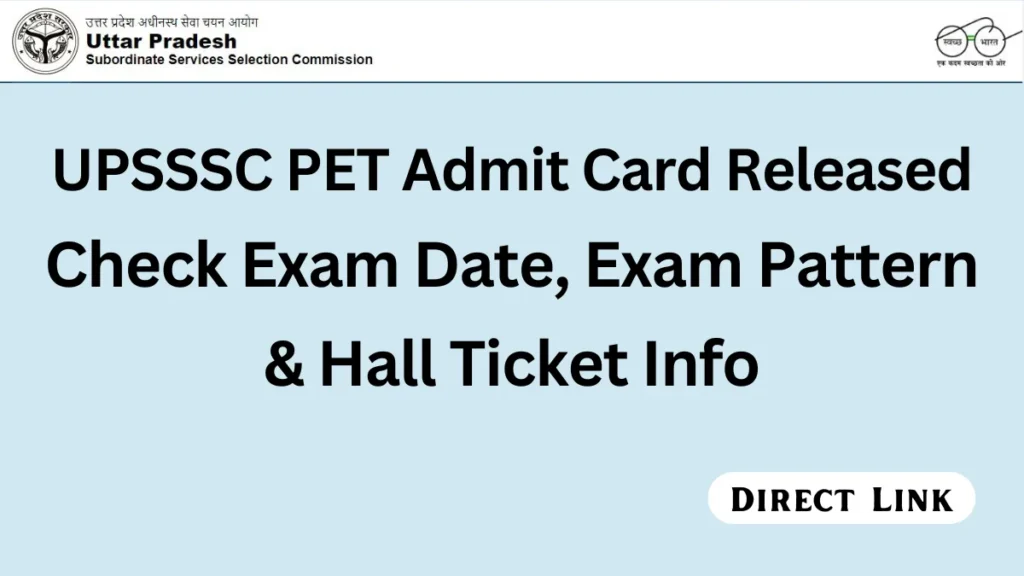 UPSSSC PET Admit Card