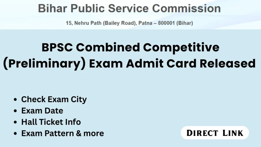 BPSC Pre Admit Card