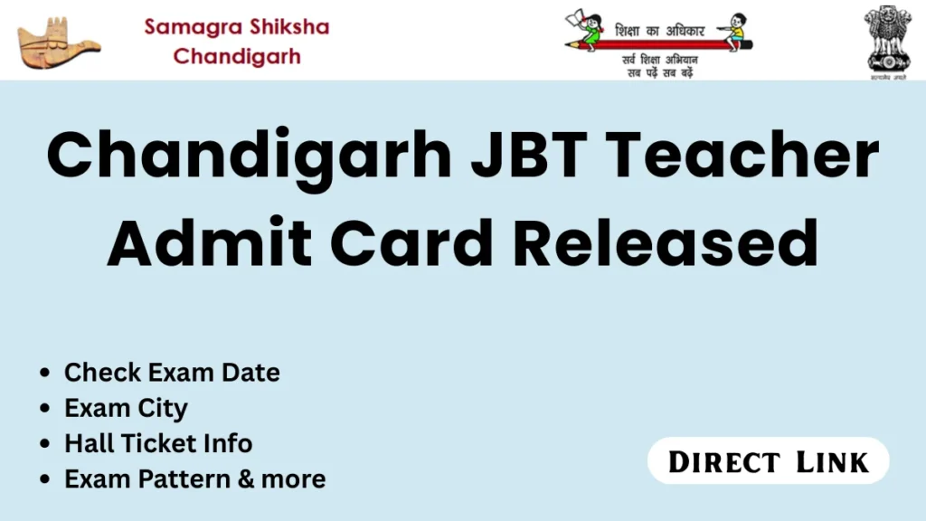 Chandigarh JBT Teacher Admit Card
