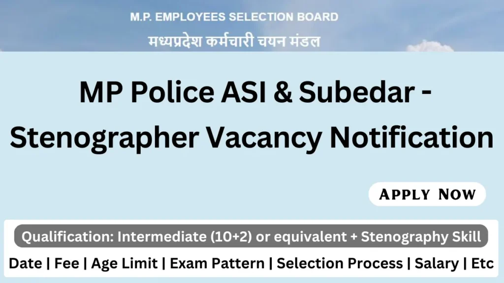 MP Police ASI and Subedar Vacancy