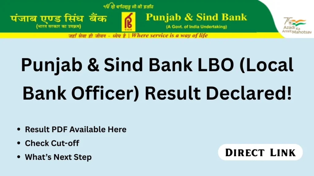 Punjab and Sind Bank LBO Result