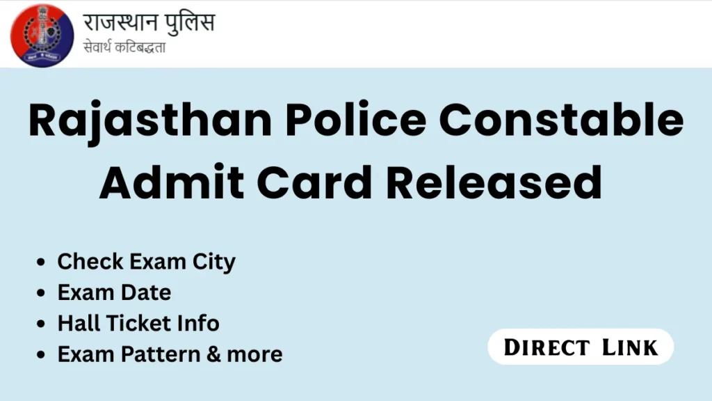Rajasthan Police Constable Admit Card