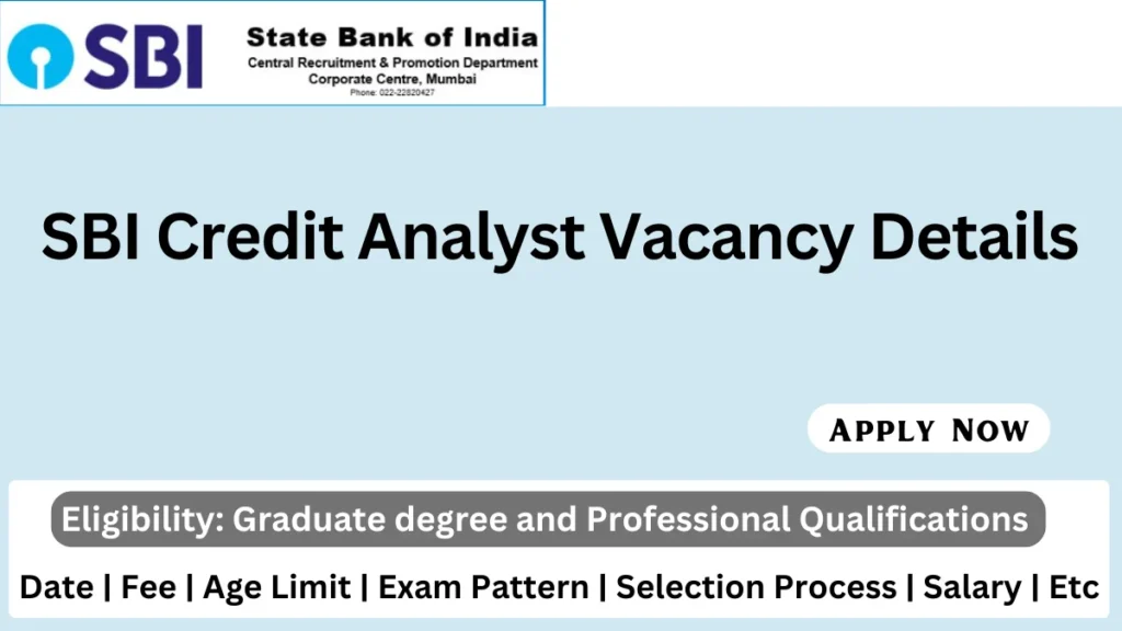 SBI Credit Analyst Recruitment