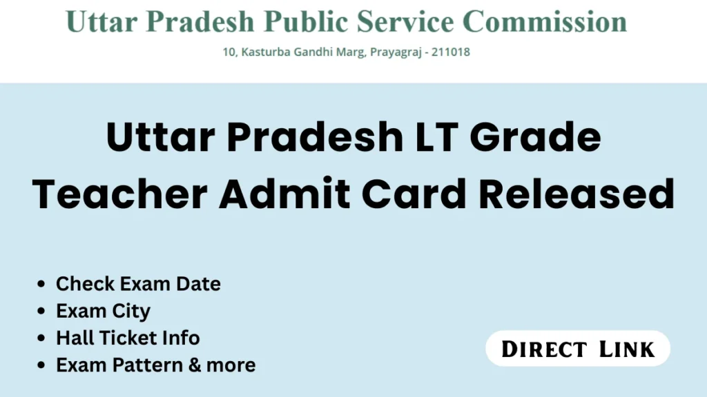 UPPSC LT Grade Teacher Admit Card