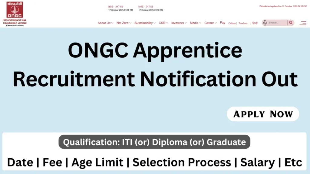 ONGC Apprentice Recruitment