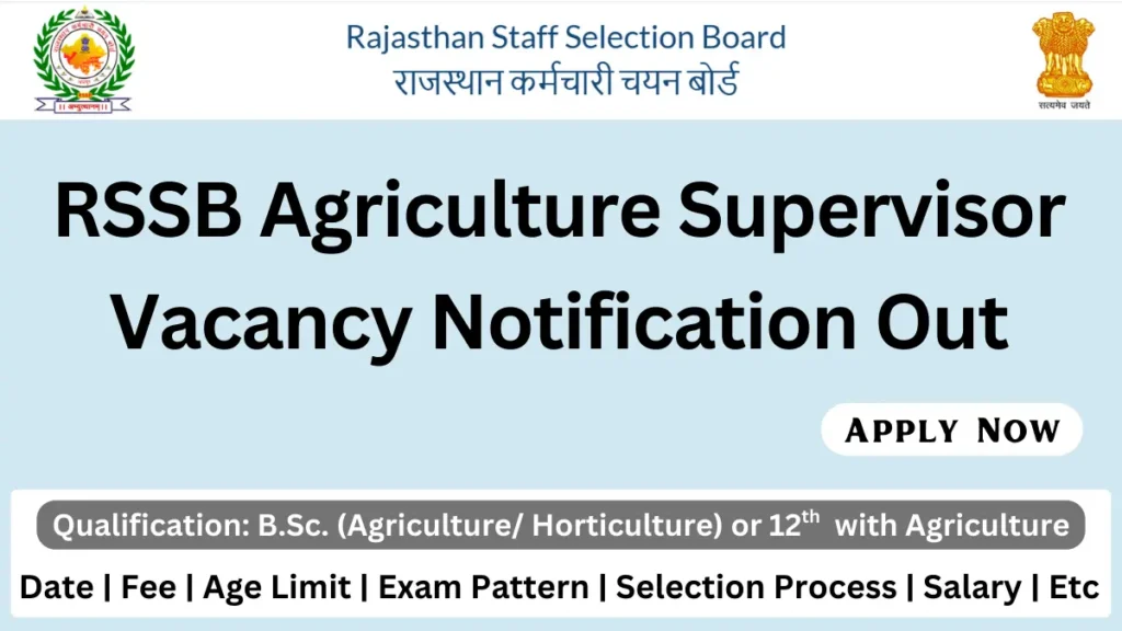 RSSB Agriculture Supervisor Recruitment